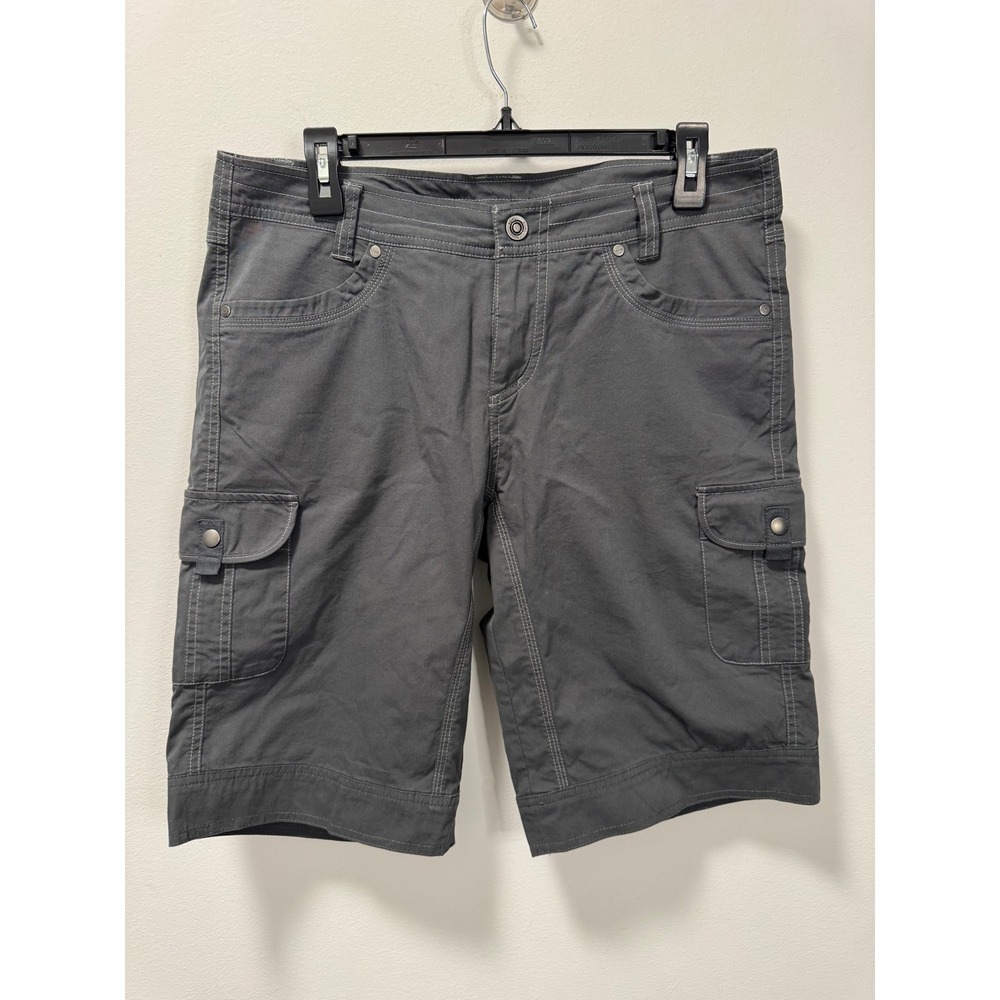 Kuhl Women's 12 Gray Cargo Splash Shorts Vintage Patina Dye Hiking Outdoor
